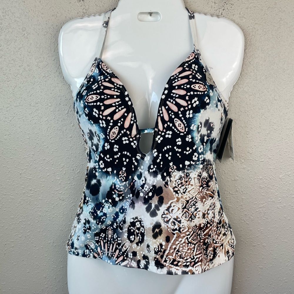 NWT Kenneth Cole Tankini Swim Top Size M